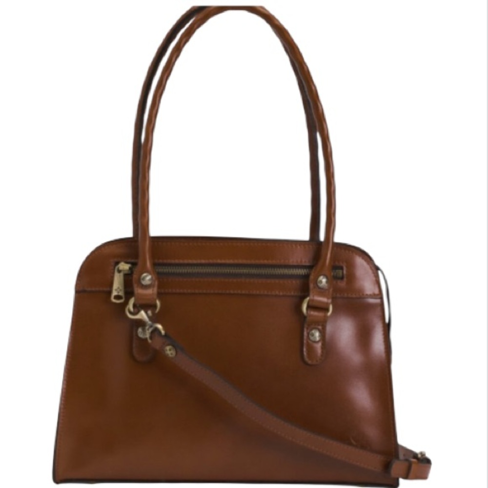 Patricia Nash Leather Calvi Handbag Crossbody Brown Tan